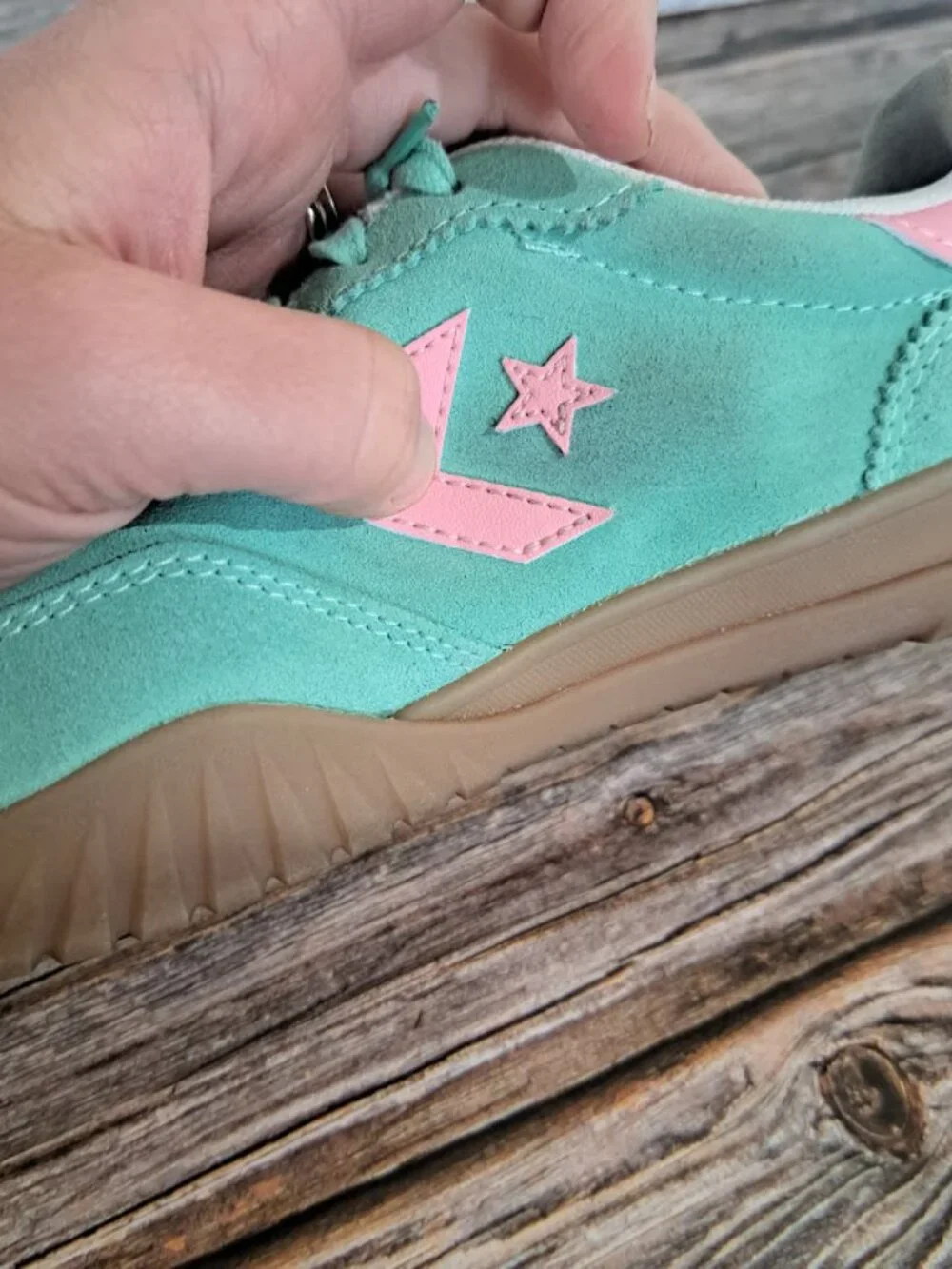 Converse Women's Run Star Trainers in light aqua spark/ jellyfish sz 7.5 suede - Picture 9 of 10